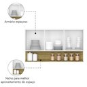 Ver imagem 3 de Armário Aéreo de Cozinha 3 Portas com Nicho 1,20m Freijó / Branco Line Kits Paraná Frej/branc
