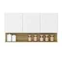 Ver imagem 1 de Armário Aéreo de Cozinha 3 Portas com Nicho 1,20m Freijó / Branco Line Kits Paraná Frej/branc