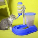 Ver imagem 4 de Bebedouro Comedouro Automático Cachorro Cães Gatos Lambe Bilha Azul