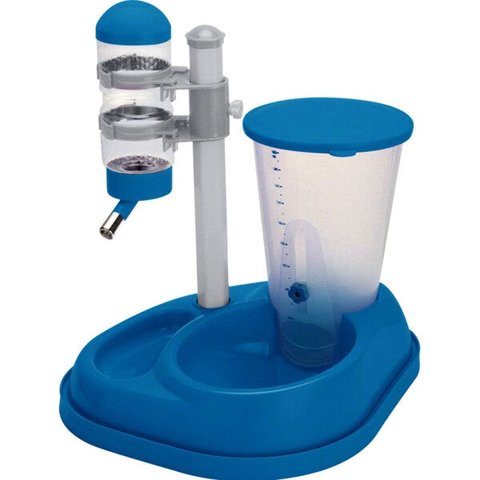 Bebedouro Comedouro Automático Cachorro Cães Gatos Lambe Bilha Azul