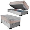 Ver imagem 1 de Cama Box Baú Suede Solteiro + Colchão Sereneprime Molas Ensacadas 88x188x69 Cinza