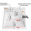 Ver imagem 5 de Tanque com Gabinete Lavar Roupas Preto 20l 46x43x93cm Armário Lavanderia Área de Serviço