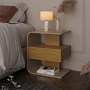 Ver imagem 2 de Mesa de Cabeceira Celta em Mdf 15mm com 1 Gaveta Fendi e Hanover