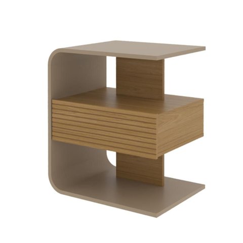 Mesa de Cabeceira Celta em Mdf 15mm com 1 Gaveta Fendi e Hanover