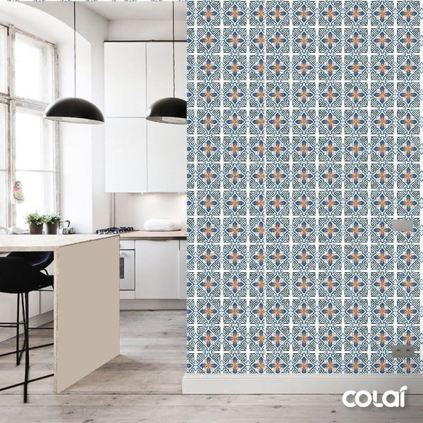Papel de Parede Adesivo Lavável Azulejo Mosáico 18m - 3