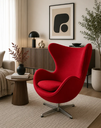 Ver imagem 1 de Poltrona Egg em Tecido Suede Vermelho