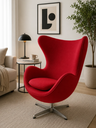 Ver imagem 2 de Poltrona Egg em Tecido Suede Vermelho
