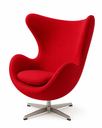 Ver imagem 3 de Poltrona Egg em Tecido Suede Vermelho