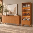 Ver imagem 1 de Conjunto Sala de Jantar Atenas Buffet Naturalle Cristaleira Naturalle Mavaular