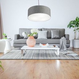 Lustre Cupula de Tecido Cinza para Teto Para Hall -Barato - 2