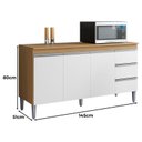 Ver imagem 2 de Balcão de Cozinha Andréia com Tampo 150cm Amêndoa Branco - Ajl