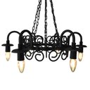 Ver imagem 6 de Lustre Rústico Com Corrente Rococó Para Salas de Estar e Varandas Libertas Rosas Artesanato Preto