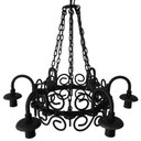 Ver imagem 1 de Lustre Rústico Com Corrente Rococó Para Salas de Estar e Varandas Libertas Rosas Artesanato Preto