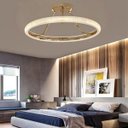 Ver imagem 4 de Lustre 3 em 1 Anel Cristal Arco Led Luminaria Pendente Infinito Perfil Sala de Jantar Quarto Recepça