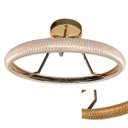 Ver imagem 1 de Lustre 3 em 1 Anel Cristal Arco Led Luminaria Pendente Infinito Perfil Sala de Jantar Quarto Recepça