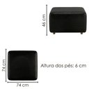 Ver imagem 3 de Kit 2 Puff Modular Block 74x74 cm Pes Madeira Courino Tcs 724 Moll