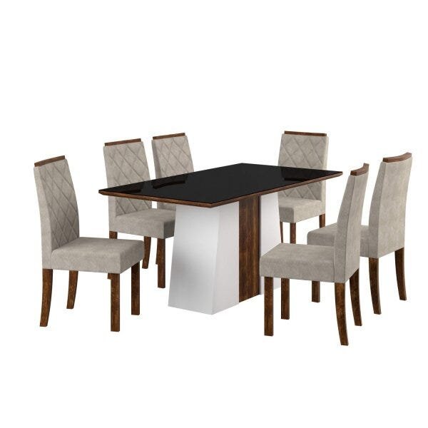 Conjunto Mesa de Jantar com 6 Cadeiras Elegance Espresso Móveis - 2