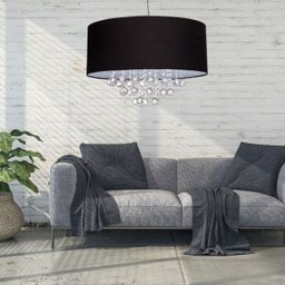 Lustre Pendente de Cristal Preto Quarto Charmoso -Barato - 2