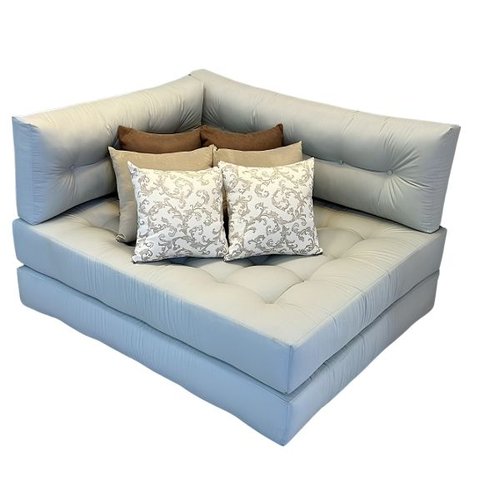 Futon Smooth Duplo Branco + Acessorios
