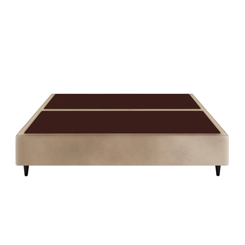 Cama Box Base Queen Bi-partida Suede 158 X 198cm - Genki Kenko:vermelho