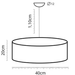 Lustre Pendente de Tecido com Lâmpada -Legitimo - 4