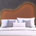 Ver imagem 1 de Cabeceira Led Orgânica 140cm Casal Painél para Cama Box Bouclé Serena