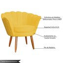 Ver imagem 5 de Poltrona Decorativa para Sala de Estar Charm Suede Amarelo - Montanaris Decor MD MONTANARIS DECOR
