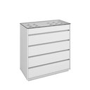 Ver imagem 3 de Cômoda Quarto Belize 5 Gavetas e Tampo de Vidro Branco