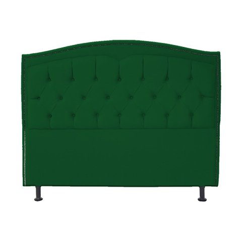 Cabeceira Casal 140 Cm para Cama Box Diana Suede Verde - Fina Mobília