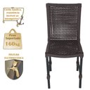 Ver imagem 4 de Mesa Ascoli 100 Cm com 4 Cadeiras Cannes de Alumínio, Pintura Preta e Trama Tela de Corda Náutica