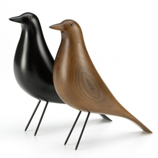 Pássaro Eames House Bird Design Kit 2 Unid. Preto + Walnut - 1