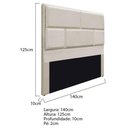 Ver imagem 5 de Cabeceira Casal Brick P02 140 cm Para Cama Box Suede Bege