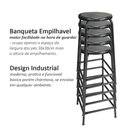 Ver imagem 5 de Kit 4 Bancos de Metal Assento Plástico Preto Empilhável e 65cm Altura