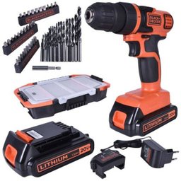 Parafusadeira/Furadeira Bateria 20V com 45 Pcs 3/8" Ld120Ka Black Decker - 1