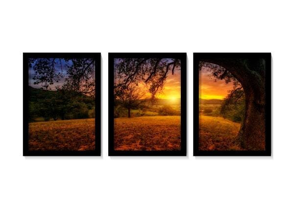 Quadros Decorativos Arvore da Vida Paisagem Sol Sala Quarto - 1