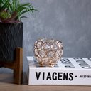 Ver imagem 2 de Porta Objeto Decorativo Redondo de Metal Rosê 8x9x9 cm - Indo Decorar