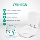 Ver imagem 3 de Assento Sanitário Poliester Dama Senso Branco para Vaso Roca