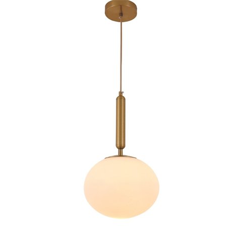 Pendente Dourado Vidro Branco 23cm 1E27 PARIS LUZ