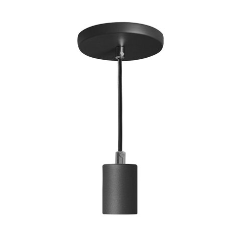 Pendente Tubo Cilindro Alumínio Preto 4x6cm P/ 1xe27 St458