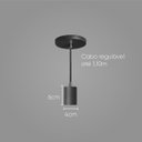 Ver imagem 2 de Pendente Tubo Cilindro Alumínio Preto 4x6cm P/ 1xe27 St458