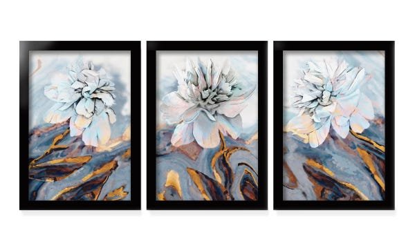 Quadros Decorativos Parede Moldura Flores Floral Sala Quarto - 2