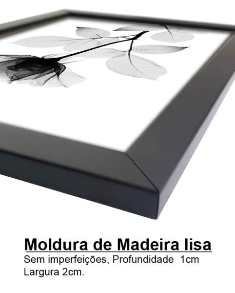 Kit 5 Quadros Decorativos com Moldura Frases Gratidão Deus - 3