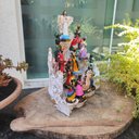 Ver imagem 3 de Altar Congá com 12 Orixás de 10 Cm Umbanda Branco Dourado