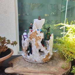 Altar Congá com 12 Orixás de 10 Cm Umbanda Branco Dourado - 5