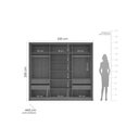 Ver imagem 2 de Guarda Roupa Casal 3 Portas de Correr (1 C/ Espelho) e 4 Gavetas Porto Branco/cinza - Politorno