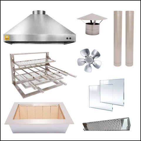Kit de Churrasqueira Gourmet M Completa Inox 430 com Exaustor - Soberano Grill