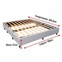 Ver imagem 4 de Cama Box King Base Cama Box Estrutura Madeira Desmontável Cinza Claro