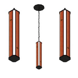 Pendente Led Esmeralda de Madeira Maciça Canto 36w 4000lm Bivolt com Corrente - 2