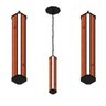 Pendente Led Esmeralda de Madeira Maciça Canto 36w 4000lm Bivolt com Corrente - 2