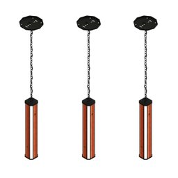 Pendente Led Esmeralda de Madeira Maciça Canto 36w 4000lm Bivolt com Corrente - 4
